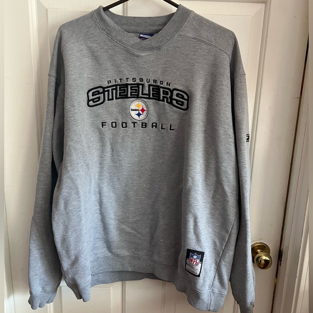 Vintage 2000s Reebok On Field Pittsburgh Steelers Logo Sweatshirt Large NFL